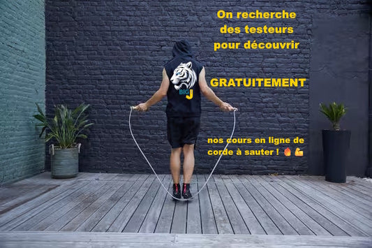 Tu veux tester nos cours de corde à sauter en ligne gratuitement ? Rejoins notre équipe de bêta‑testeurs !
