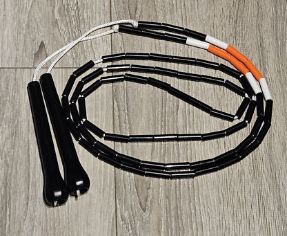 Corde à sauter perlée - Collection Éphémère - Noire orange blanche