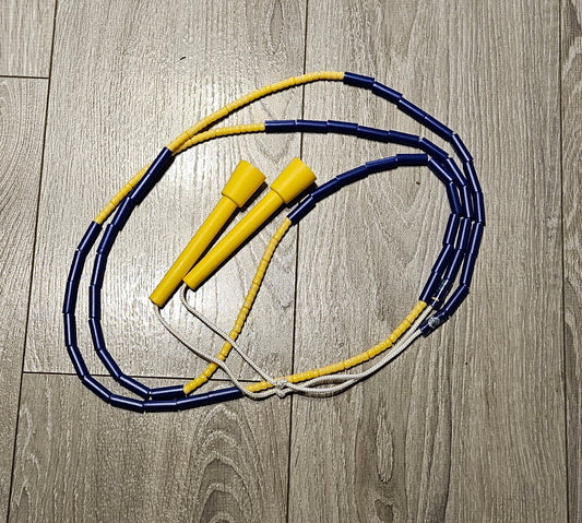 Corde à sauter perlée - Collection Éphémère - Bleue et jaune