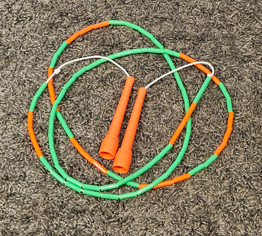 Corde à sauter perlée - Collection Éphémère - Orange et verte