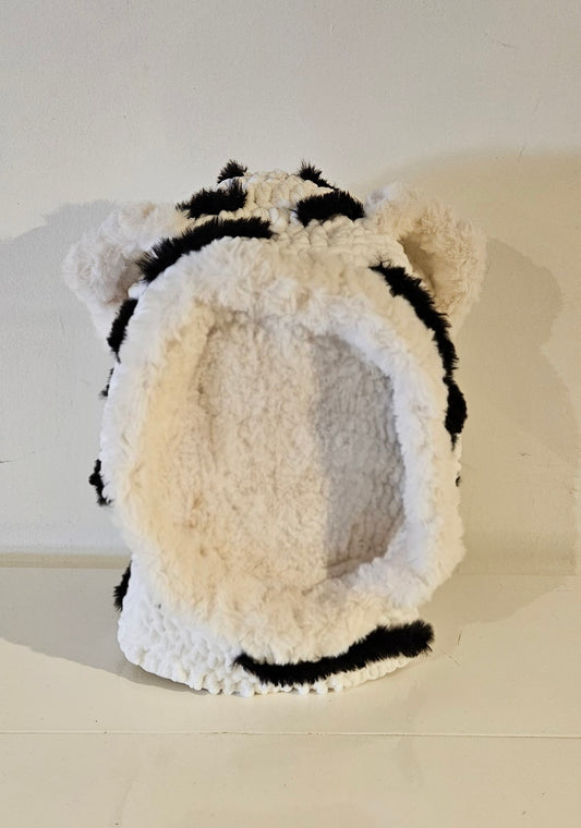 Cagoule Tigre Blanc en Laine