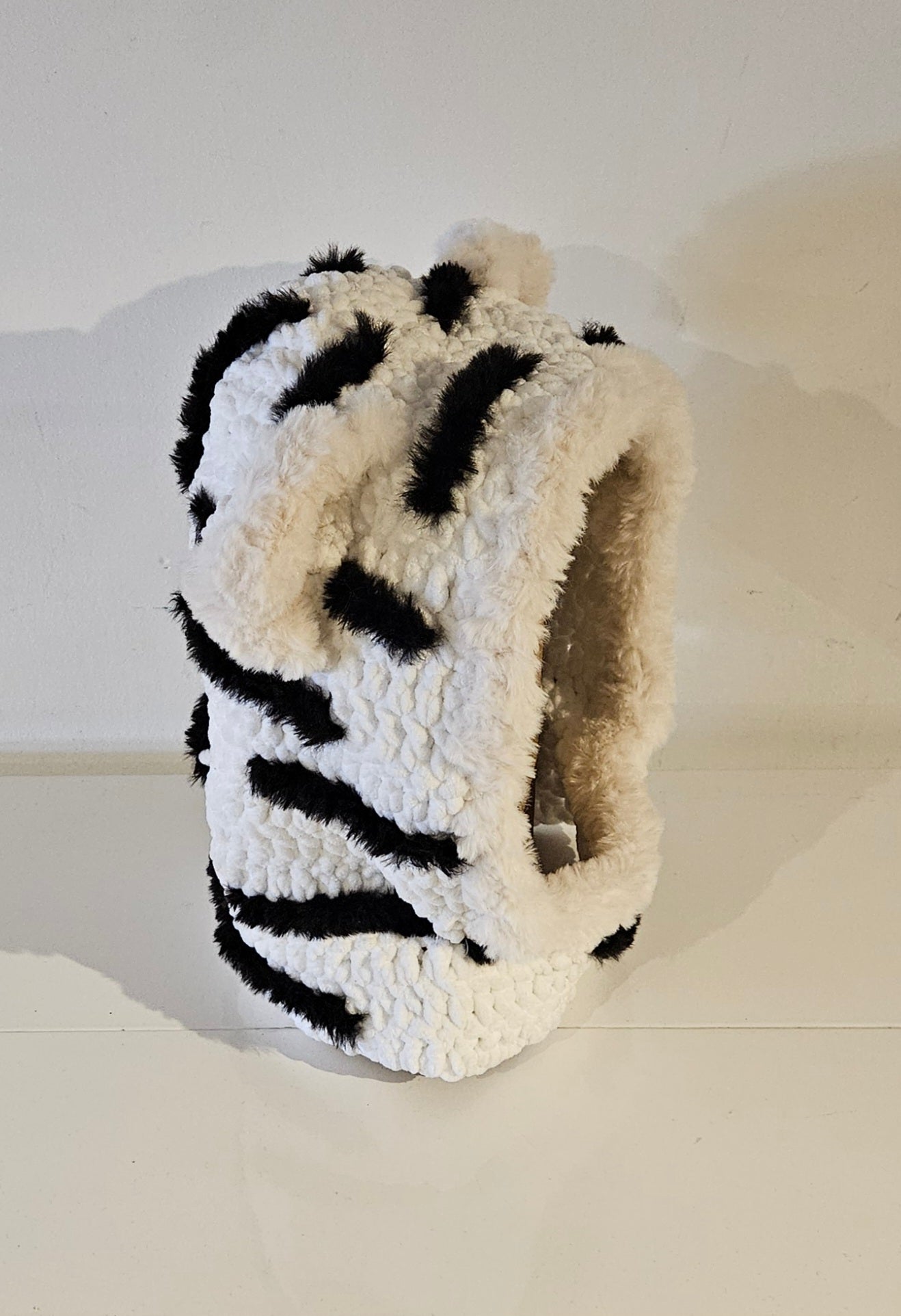 Cagoule Tigre Blanc en Laine