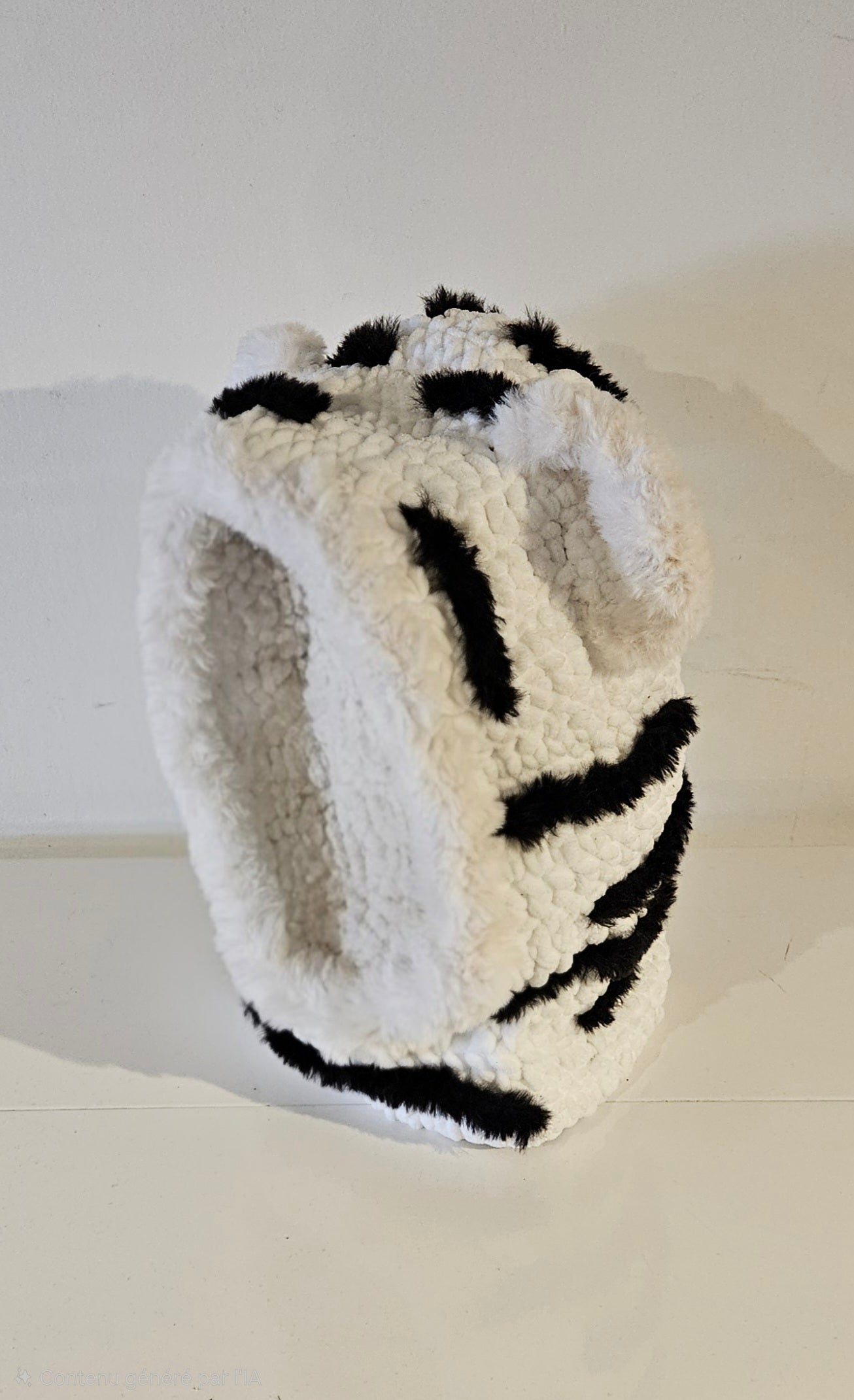 Cagoule Tigre Blanc en Laine