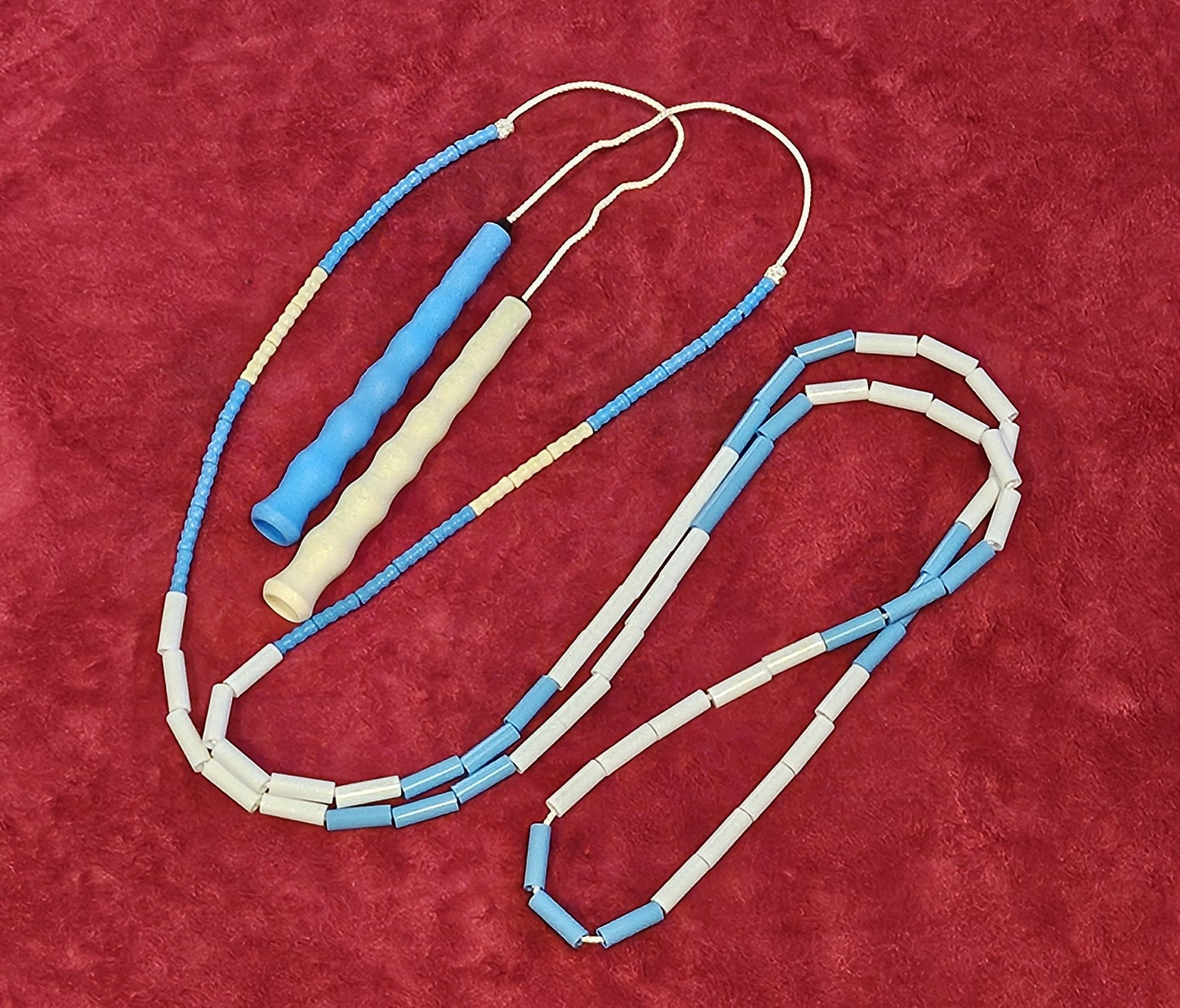 Corde à sauter perlée - Collection Éphémère - Bleue et blanche