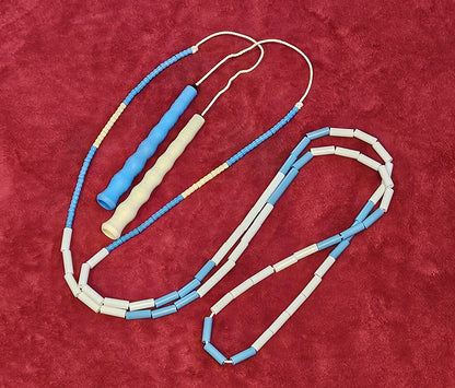 Corde à sauter perlée - Collection Éphémère - Bleue et blanche