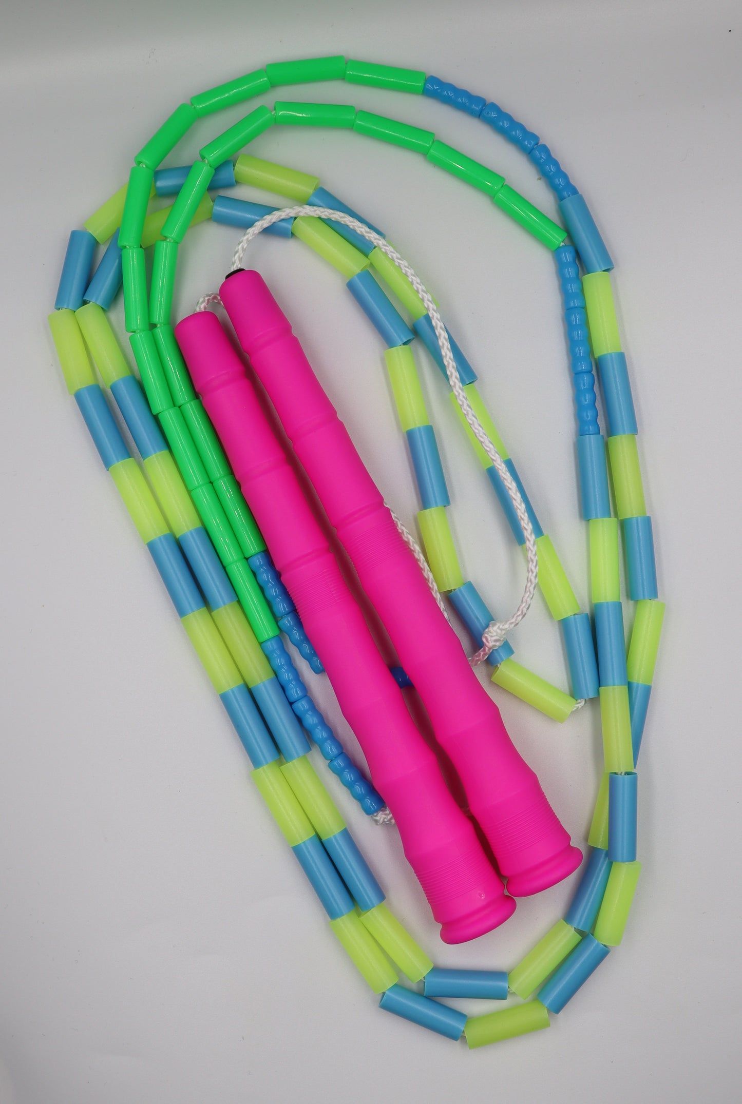 Corde à sauter perlée - Collection Éphémère - Rose bleue verte phospho