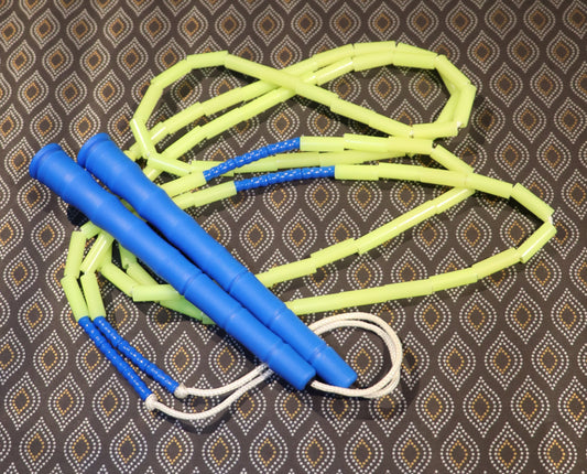 Corde à sauter perlée - Collection Éphémère - Bleue et phospho