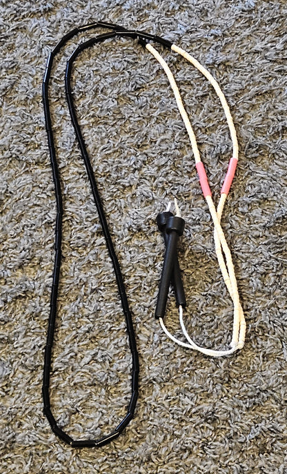 Corde à sauter perlée - Collection Éphémère - Noire blanche rose