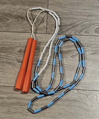 Corde à sauter perlée - Collection Éphémère - Orange blanche bleue argent