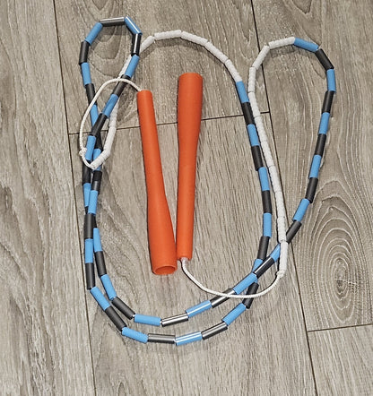 Corde à sauter perlée - Collection Éphémère - Orange blanche bleue argent